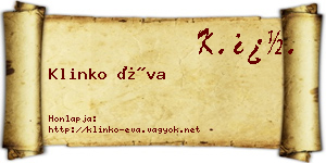 Klinko Éva névjegykártya