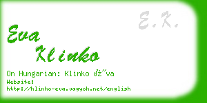 eva klinko business card